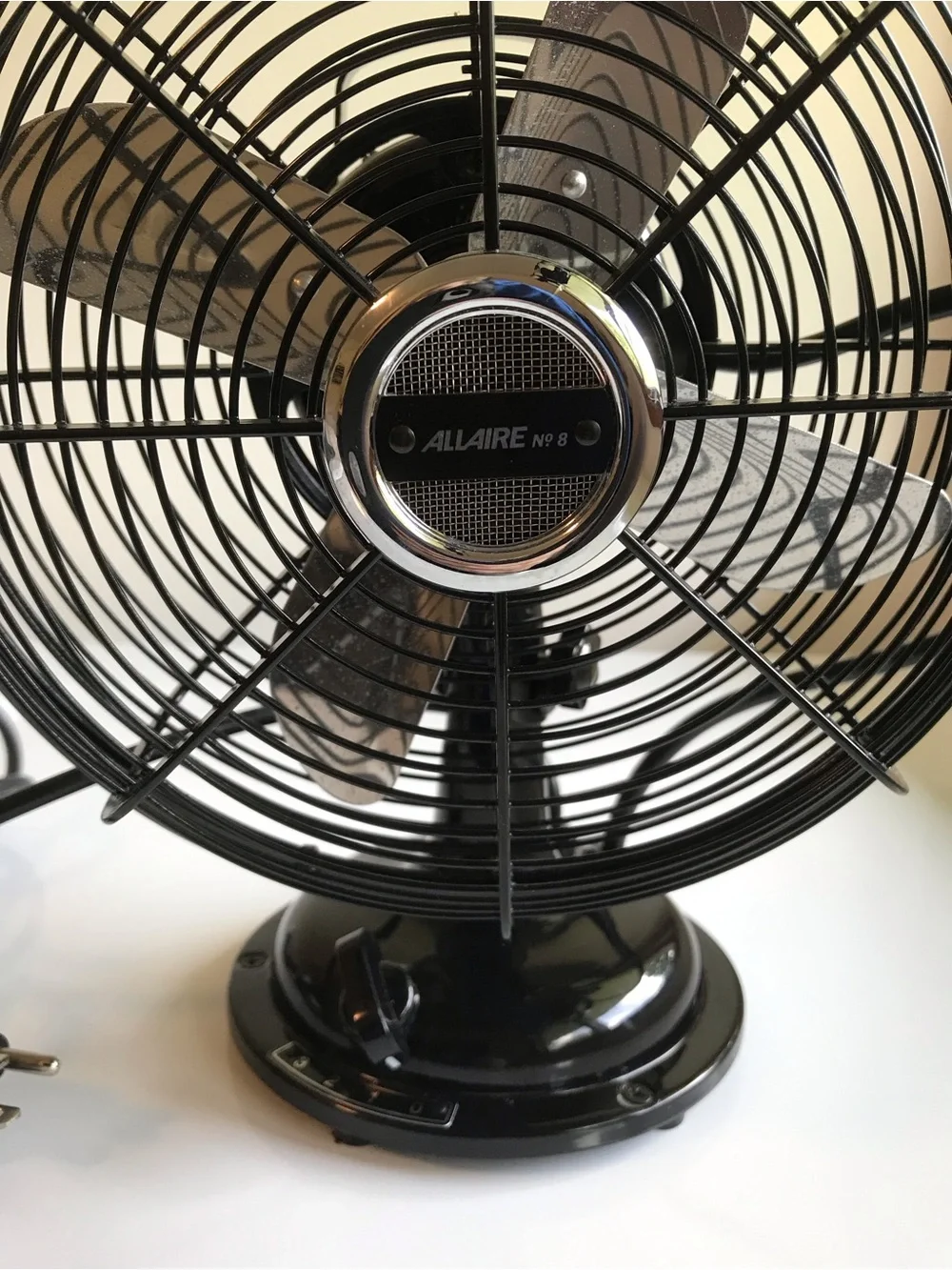 Restoration Hardware Allaire No 8 Black Small Tabletop Desktop Oscillating Fan